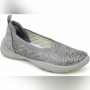 Jambu & Co. Women's 10M Emma Flat in Gunmetal/Shimmer NWT
